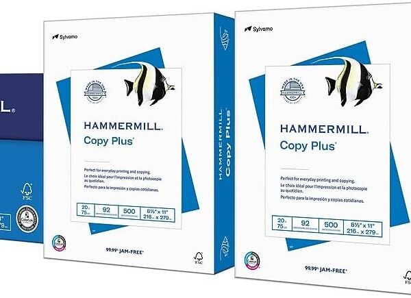 Hammermill Copy Plus 8.5" x 11" Copy Paper, 20 lbs., 92 Bright, 8 Ream (4,000 Sheets) - 105190