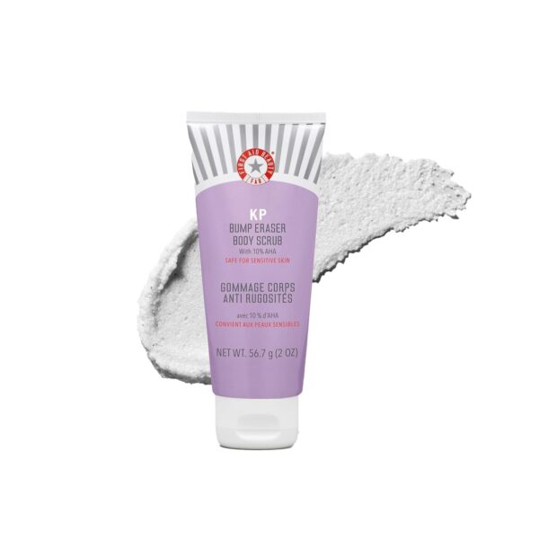 First Aid Beauty - KP Bump Eraser Body Scrub with 10% AHA, Keratosis Pilaris Skin Exfoliater with Glycolic and Lactic acids, Helps Reduce Chicken Skin Bumps, Safe for Sensitive Skin, 4 oz