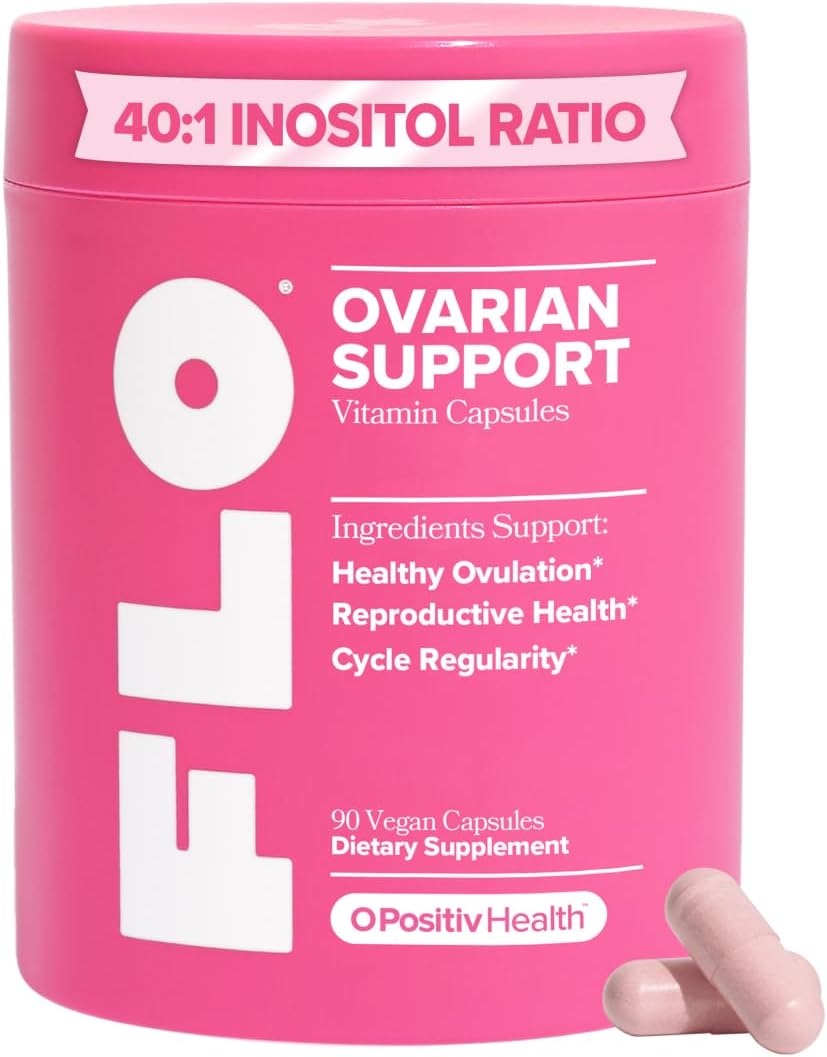 O Positiv FLO Ovarian Health Support - Hormone Balance for Women, Supplement with DIM, Myo & D-Chiro Inositol, Folic Acid - Supports Healthy Ovulation, Cycle Regularity - 30 Servings O Positiv FLO Ovarian Health Support - Hormone Balance for Women, Supplement with DIM, Myo & D-Chiro Inositol, Folic Acid - Supports Healthy Ovulation, Cycle Regularity - 30 Servings