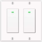Alexa Light Switch, Double Smart WiFi Light Switches, Smart Switch 2 Gang Compatible with Alexa and Google Home, Neutral Wire Needed, with Remote Control, Timing Schedule, No hub Required (2Pack)