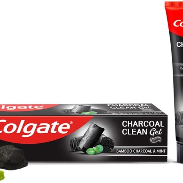 Colgate Charcoal Clean Black Gel Toothpaste, Deep Clean Tooth Paste with Bamboo Charcoal & Wintergreen Mint for Plaque Removal, 120 g (Pack of 1) Multicolour