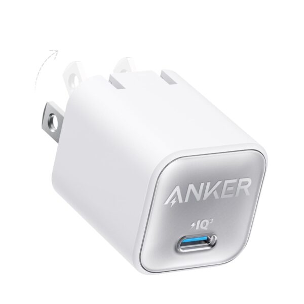 Anker Nano USB C Charger Block, 30W PIQ 3.0 Foldable iPhone Charger Fast Charging for iPhone 17/16 Series, Galaxy, iPad, Compatible with MagSafe