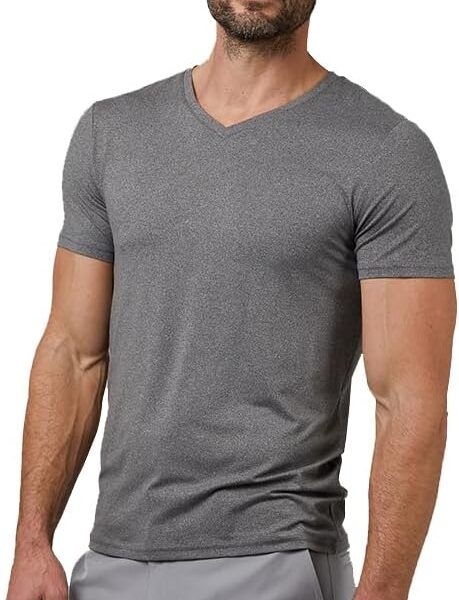 32 Degrees Men's Cool Classic Vneck T-Shirt | Anti-Odor | 4-Way Stretch | Moisture Wicking