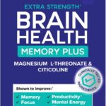 Qunol Brain Health Memory Plus, Magnesium L-Threonate & Citicoline, Clinically Tested Ingredients to Improve Memory, Focus, Attention and Productivity, 60 Count (Pack of 1)