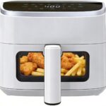 NEWBULIG Air Fryer4QT Small AirFryer with Easy View Window and Interior Light, Digital Touchscreen with 8 Presets for Custom Cooking, Nonstick and Dishwasher Safe Basket, White