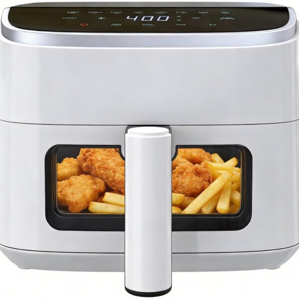 NEWBULIG Air Fryer4QT Small AirFryer with Easy View Window and Interior Light, Digital Touchscreen with 8 Presets for Custom Cooking, Nonstick and Dishwasher Safe Basket, White