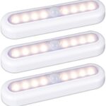STAR-SPANGLED 3 Pack 7 Motion Sensor Lights Indoor Battery Operated, Stick on LED Light for Closet, Stairs, Under Cabinet, Warm White