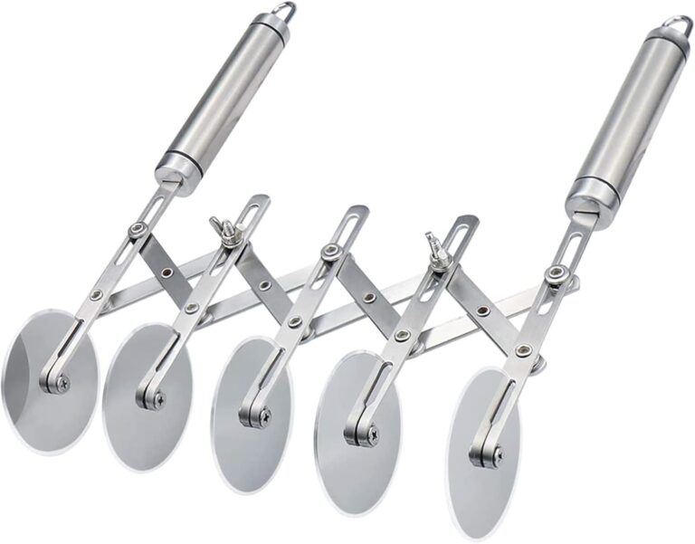 Juome 5 Wheel Pastry Cutter Stainless Pizza Slicer Multi-Round Dough Cutter Roller Cookie Pastry Knife Divider with Handle