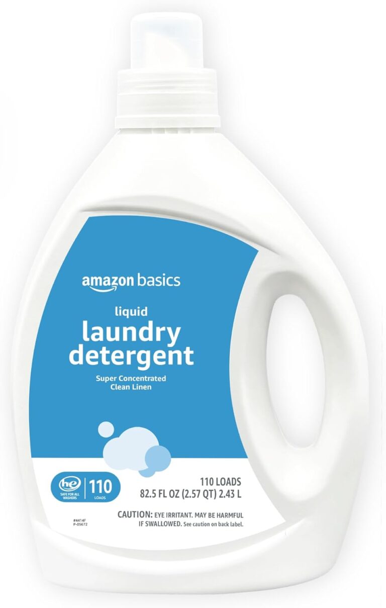 Amazon Basics Concentrated Liquid Laundry Detergent, Clean Linen Scent, HE Compatible, 110 Loads, 82.5 Fl Oz (Previously Solimo)