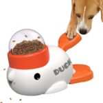 Dog Interactive Treat Dispenser Toy, Food Puzzle Slow Feeder (White)