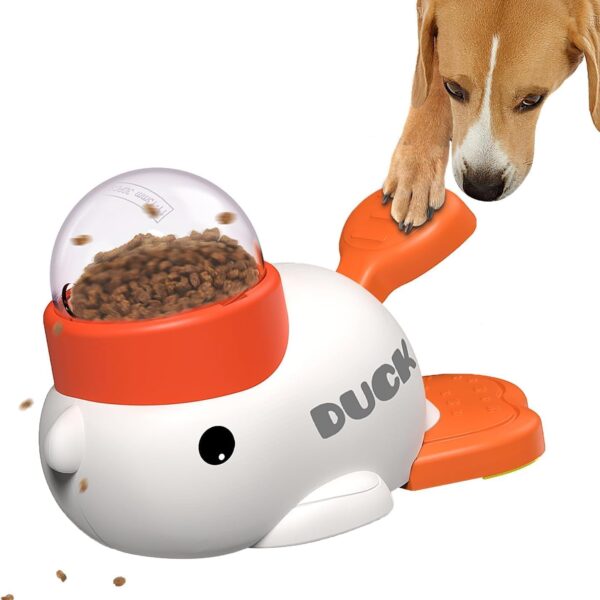 Dog Interactive Treat Dispenser Toy, Food Puzzle Slow Feeder (White)