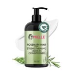 Mielle Organics Rosemary Mint Strengthening Leave In Conditioner for Curly Hair - Hydrating Hair Moisturizer Infused with Biotin to Soften, Protect & Boost Shine (12 Oz)