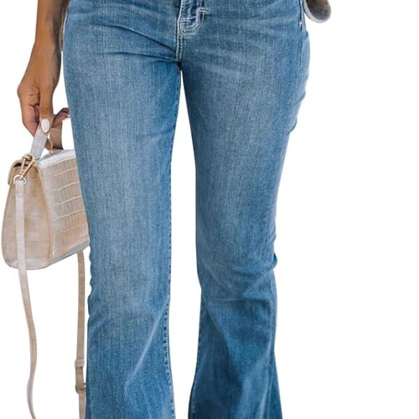 KUNMI Women's Flare Bell Bottom Jeans High Waisted Wide Leg Bootcut Jeans Stretchy Denim Pants