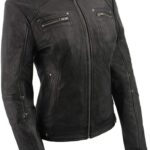 Women's Lambskin Scuba Racer Jacket w/Fold Down Collar