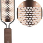 Foot File Foot Scrubber Pedicure - Callus Remover for Feet Easkep Professional Grater Rasp Foot Scraper Corns Callous Removers Cracked Dead Skin Remover for Dry and Wet Feet (Golden)