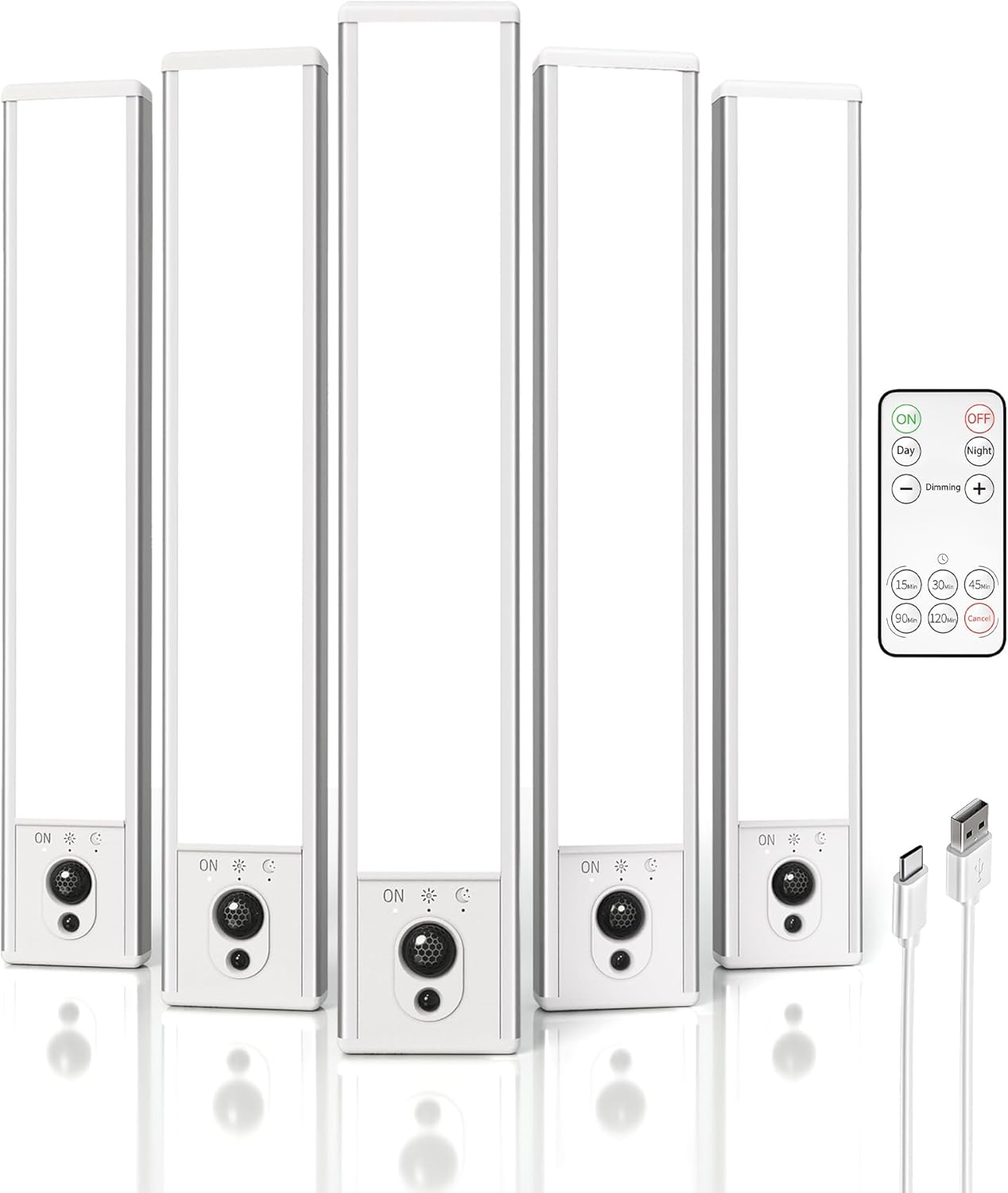 EZVALO 5-Pack Under Cabinet Lighting, 2400mAh Motion Sensor Light, LED Closet Lights Wireless, 6500K Dimmable, Timer, Magnetic, with Remote Control for Kitchen, Closet, Stair EZVALO 5-Pack Under Cabinet Lighting, 2400mAh Motion Sensor Light, LED Closet Lights Wireless, 6500K Dimmable, Timer, Magnetic, with Remote Control for Kitchen, Closet, Stair