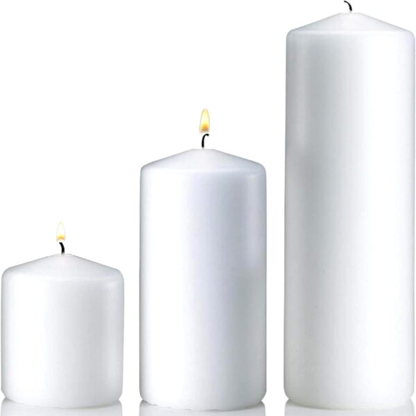 Vanilla Pillar Candles Set of 3 - Dripless Unscented - 3x3, 3x6 & 3x9 Decorative Candles for Home Decor & Table Centerpieces, PARNOO