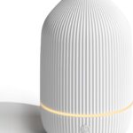 Essential Oil Diffuser, 100ml Aromatherapy Diffuser, Mini Ultrasonic Diffuser for Essential Oil, Home, Office, Cool Mist Humidifier with 7 Led Light, Auto Shut-Off, White