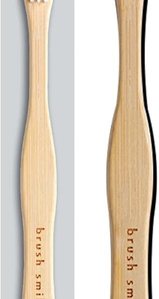 Plus Ultra Bamboo Toothbrush - BPA Free Soft Bristles for Adults - Dentist-Approved All-Natural with Brush Smile Repeat Etched on Handle