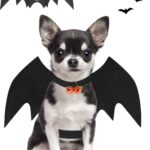 Halloween Dog Bat Wings Costume, Pet Halloween Cosplay Party Dress Up Costume for Small Dogs and Cats(S) Black