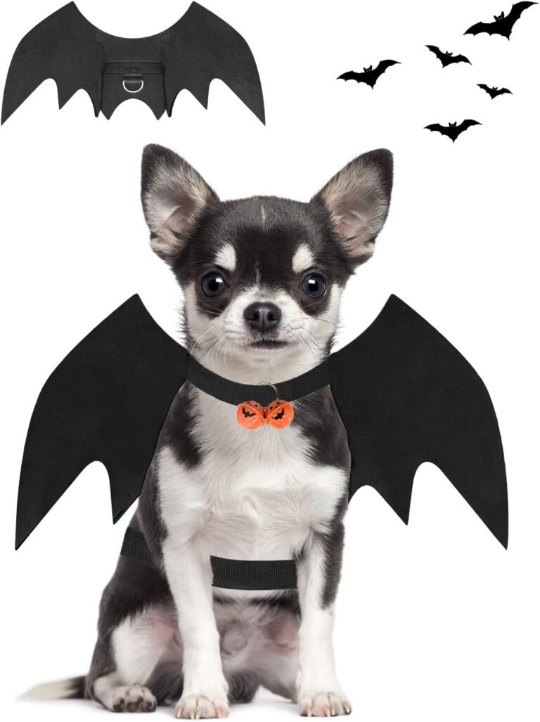 Halloween Dog Bat Wings Costume, Pet Halloween Cosplay Party Dress Up Costume for Small Dogs and Cats(S) Black