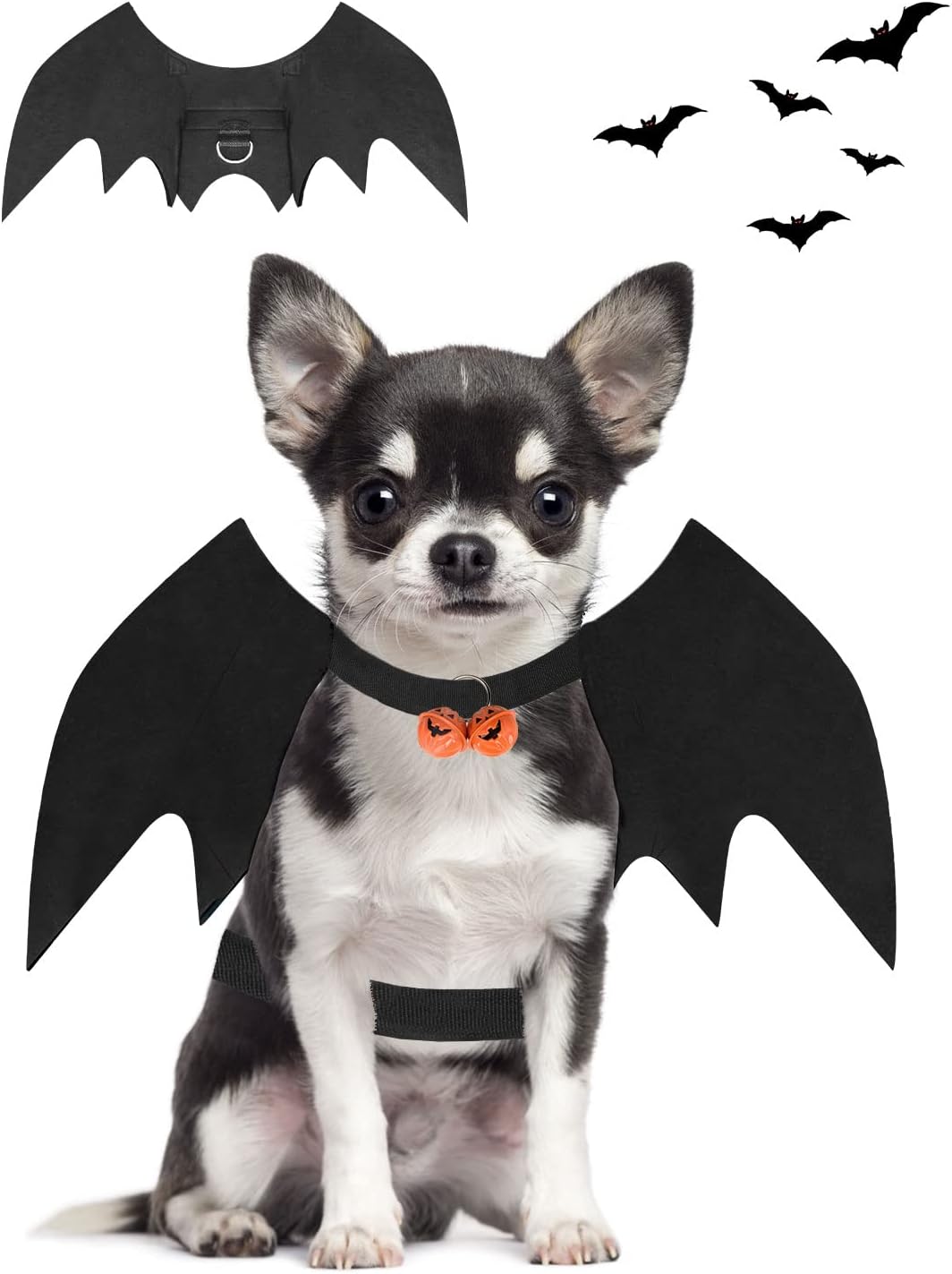 Halloween Dog Bat Wings Costume, Pet Halloween Cosplay Party Dress Up Costume for Small Dogs and Cats(S) Black Halloween Dog Bat Wings Costume, Pet Halloween Cosplay Party Dress Up Costume for Small Dogs and Cats(S) Black