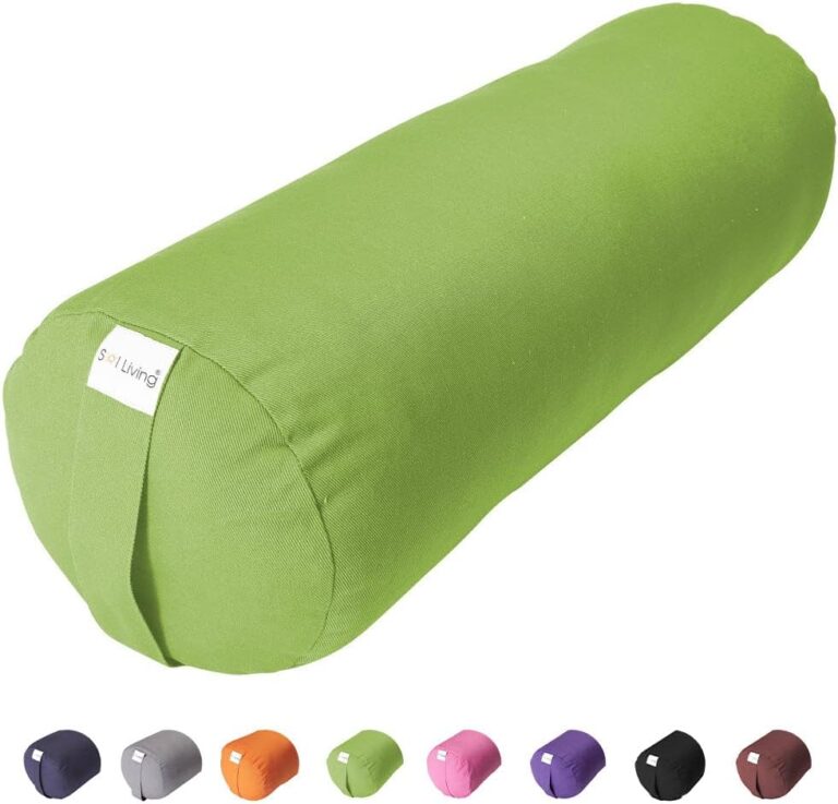 Sol Living Yoga Bolster Pillow for Restorative Yoga Meditation Bolster 100% Cotton Cylindrical Meditation Cushion Firm Cushion Bolster Washable Cover for Balance Support Asana Poses