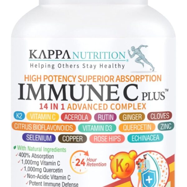 Quercetin 1,000mg, Vitamin C 1,000mg, Zinc 50mg, Vitamin D3 5,000iu, Selenium, Copper, Acerola, Ginger, Rutin, Bitter Orange, Rose Hips, Echinacea, Immune C Plus, 14 in 1 Immune C Plus (60 Count)