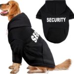 Dog Basic Hoodie Soft Dog Clothes Cold Weather Sweaters for Medium Large Dogs Cozy Fabric Warm Sweatshirt with Leash Hole for Boys (Security, X-Large (35-55 lbs))