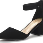 DREAM PAIRS ANNEE Pointed Toe Low Chunky Heels Pump Shoes