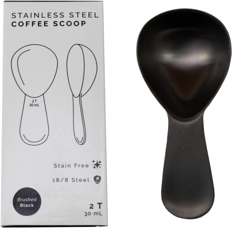 Coffee Scoop 2 Tbsp  Brushed Black, Stainless Steel  Precise Measuring Spoon for Coffee, Tea & More  Ergonomically Balanced Handle  Fits Inside Airscape Canisters