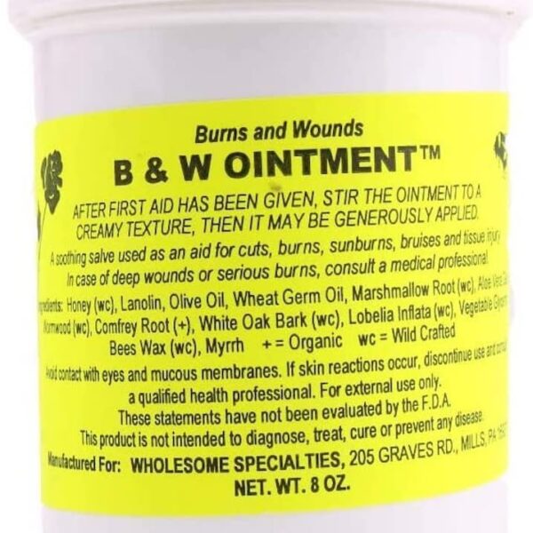 Amish Burn Salve Cream Ointment For Healing Wounds, Scars, And Burns - Made with Beeswax and Aloe Vera - 8oz