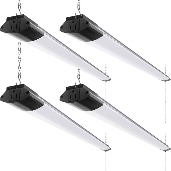 Barrina BS84 LED Shop Lights for Workshop 4FT, 84W, 10000LM, 5000K Linkable Light Fixture for Garage, Basement, Hanging or Flush Mount, ETL, 4 Packs