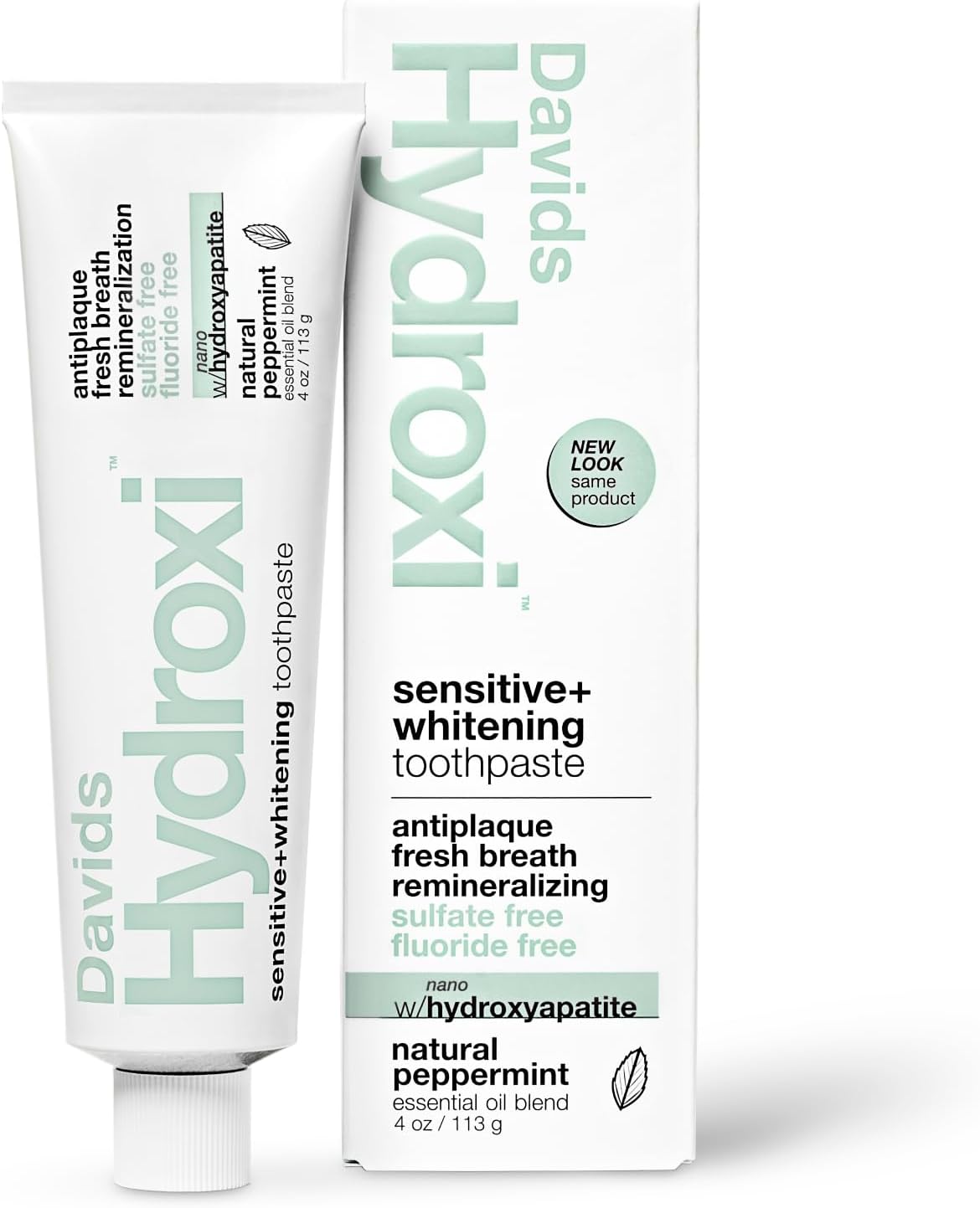 Davids Hydroxi Fluoride Free Nano Hydroxyapatite Toothpaste for Remineralizing, Sensitive Support, Whitening, Antiplaque, SLS Free, Natural Peppermint, 4oz, Made in USA Davids Hydroxi Fluoride Free Nano Hydroxyapatite Toothpaste for Remineralizing, Sensitive Support, Whitening, Antiplaque, SLS Free, Natural Peppermint, 4oz, Made in USA