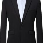 Mylldey Mens Blazers Wrinkle Free Sport Coat Business Casual Men's One Button Slim Fit Travel Blazer Lightweight Suit Jacket