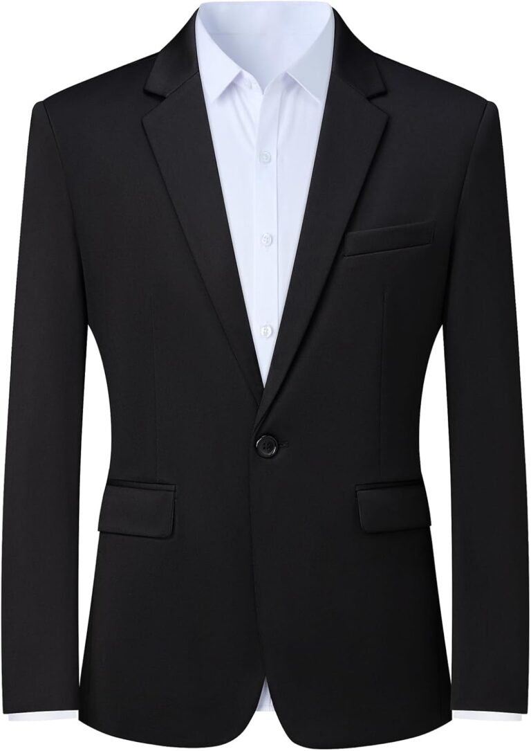 Mylldey Mens Blazers Wrinkle Free Sport Coat Business Casual Men's One Button Slim Fit Travel Blazer Lightweight Suit Jacket