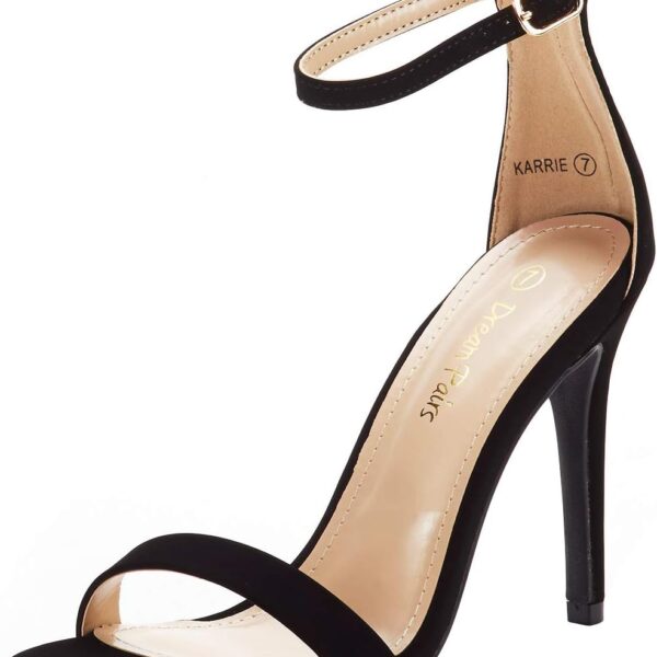 DREAM PAIRS Women's High Heels Flower Ankle Strap Stilettos Round Open Toe Dressy Sexy Sandals