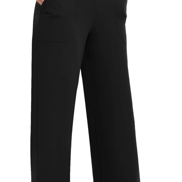 COPYLEAF Wide Leg Pants Woman High Waist Yoga Pants with Pockets Loose Stretch Dress Work Sweatpants Casual Lounge