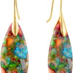 SELOVO Stone Fishhook Dangle Drop Earrings Statement Earrings for Women Stone