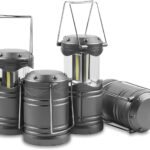 Lichamp LED Camping Lantern, 4 Pack Battery Powered Flashlight for Power Outages, Portable Collapsible Hanging Light Essential for Home, Outdoor, Emergency Lamp Survival Kit Gear for Hurricane, Gray