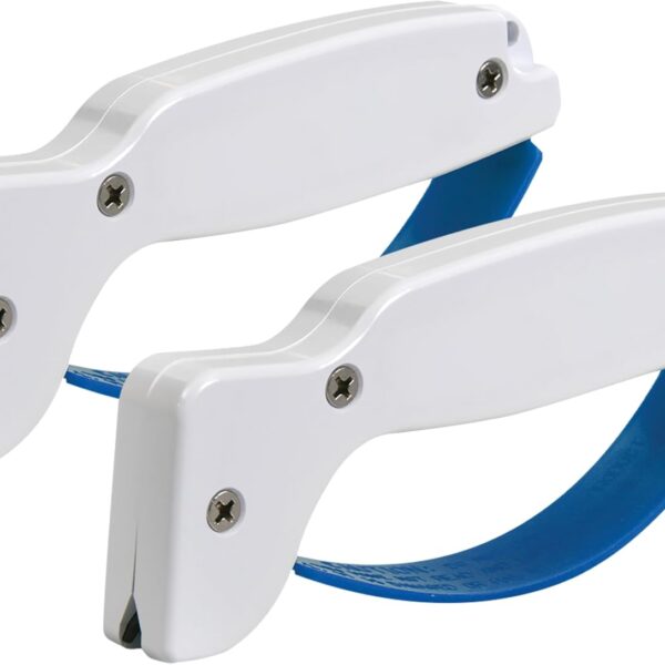 AccuSharp Hand-Held Carbide Blade Sharpener, Kitchen Knife and Chef Knife Sharpener, Professional Chef Grade Sharpening Tool, Restore and Hone Straight & Serrated Knives, 2-Pack, White