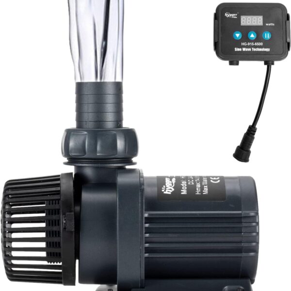 Hygger 1720GPH Quiet Submersible and External 24V Water Pump, with Controller (30%-100% Settings), Powerful Return Pump for Fish Tanks, Aquariums, Ponds, Fountains, Sump, Hydroponics (55W, 14.8ft)