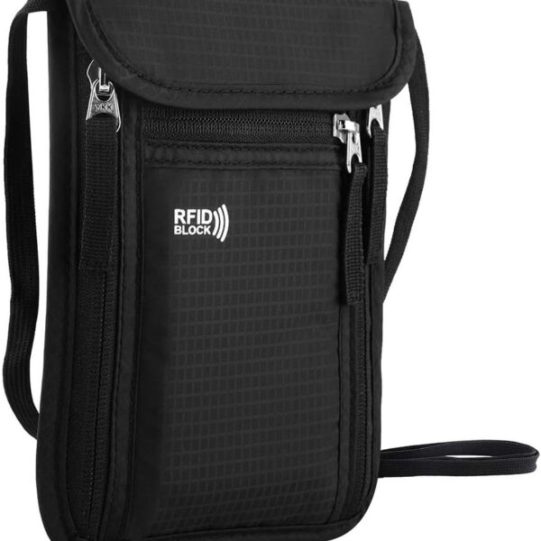 Travel Pouch Neck Wallet Family Passport Holder Organizer Case with RFID Blocking | RFID Blocking