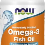NOW Supplements, Omega-3 180 EPA / 120 DHA, Molecularly Distilled, Cardiovascular Support, 100 Softgels