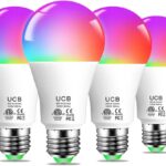 UCB Smart Light Bulbs 130W Equivalent, Color Changing Light Bulb, Work with Alexa Only, 16 Million Colors RGBWW, Music Sync, DIY Flash,1300LM A19 E26 Bluetooth Led Light Bulbs, No WiFi Required,4Pack