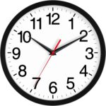 Rohioue 12 Inch Wall Clock Modern Battery Operated Silent Non Ticking Analog for Bedroom Office Living Room Home Kitchen Bathroom(Black)