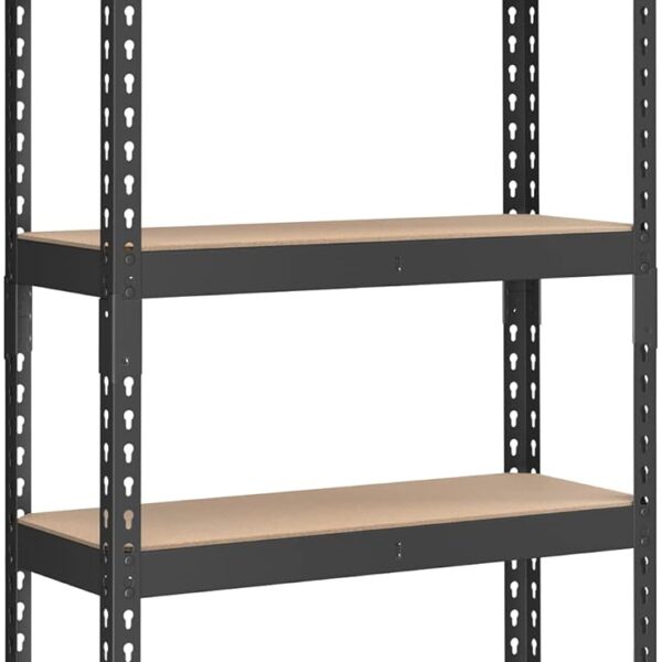 SONGMICS 5-Tier Storage Shelves, Load 2310 lb, Garage Storage, Boltless Assembly, Adjustable Shelving Unit, 11.8 x 29.5 x 59.1 Inches, for Study Shed Basement, Black and Natural Beige UGLR300B01