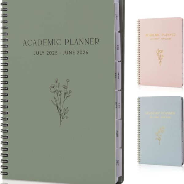 Aesthetic 2025-2026 Academic Planner - A Beautiful 7" x 10" Daily Planner for Women or Men with Weekly & Monthly Spreads For The 25-26 School Year - Runs From July 2025 - June 2026