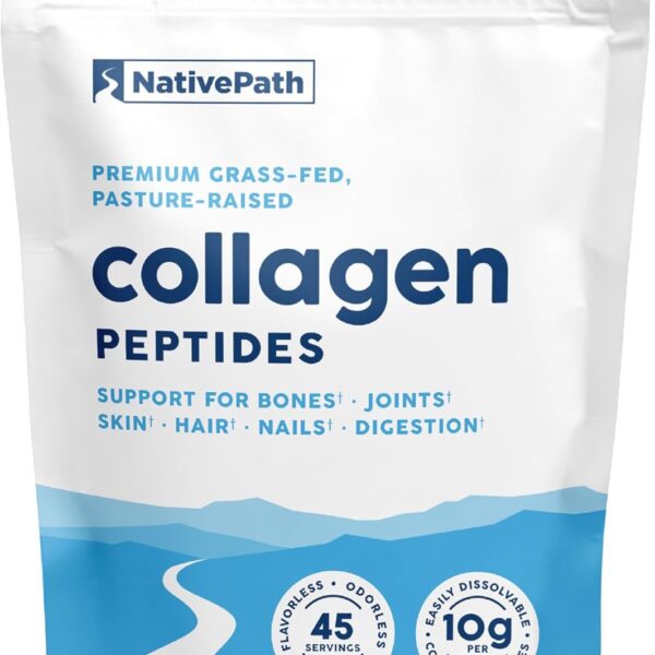 NativePath Collagen Peptides Protein - Hydrolyzed Type 1 & 3 Collagen Powder for Skin, Hair, Nails - 15.9 oz (45 Servings)