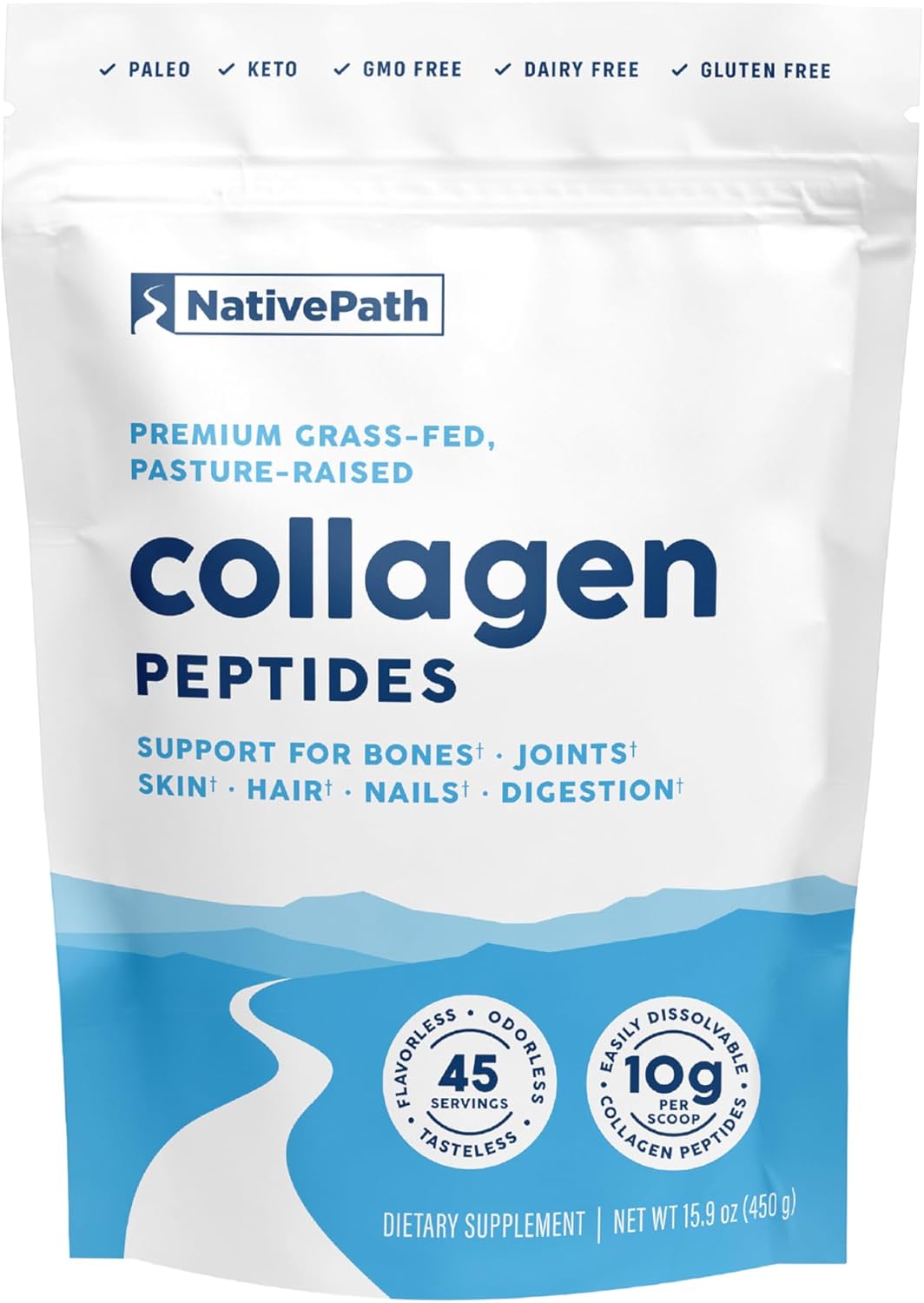 NativePath Collagen Peptides Protein - Hydrolyzed Type 1 & 3 Collagen Powder for Skin, Hair, Nails - 15.9 oz (45 Servings) NativePath Collagen Peptides Protein - Hydrolyzed Type 1 & 3 Collagen Powder for Skin, Hair, Nails - 15.9 oz (45 Servings)
